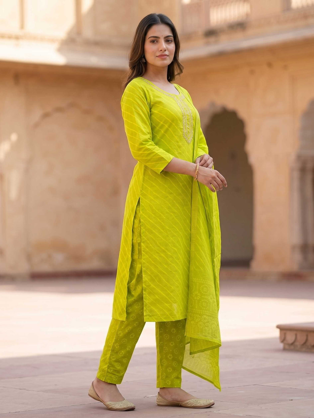 Hariyaali Lehariya Kurti Set KST06