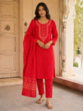 Sitara Laal Leheriya Suit Set KST11