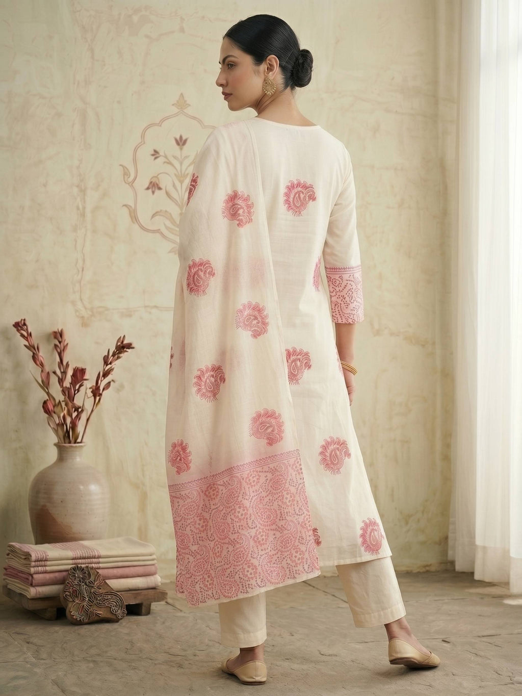 Gulabi Paisley Cotton Kurti Set KST04