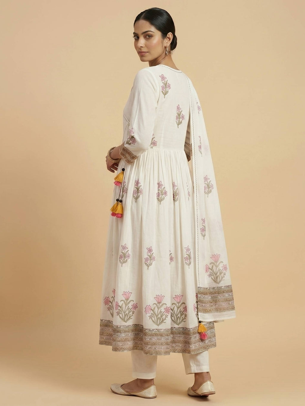 Gulabi Noor Cotton Angrakha Kurti Set KST02