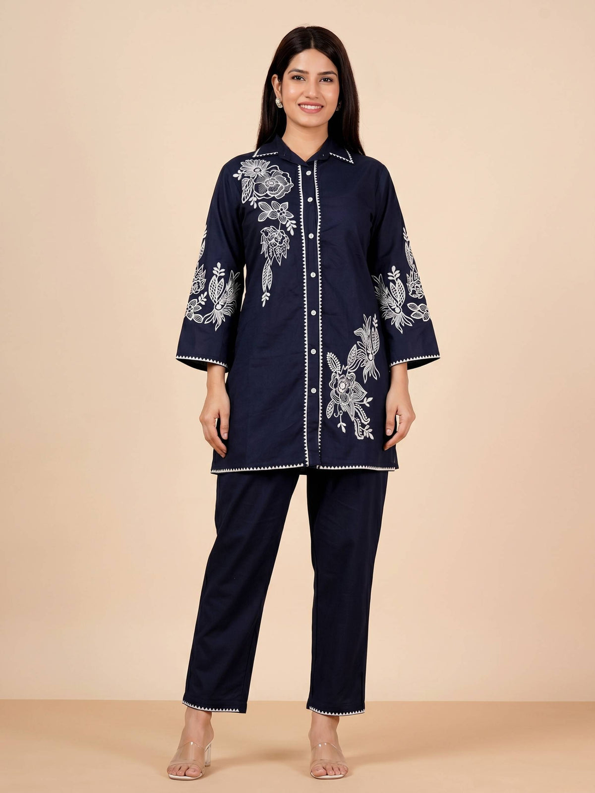 Navy Bloom Co-ord Set COS01