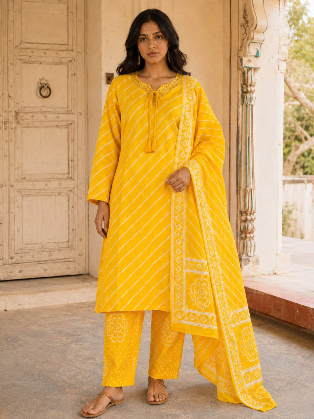 Sona Leher Leheriya Suit Set KST10