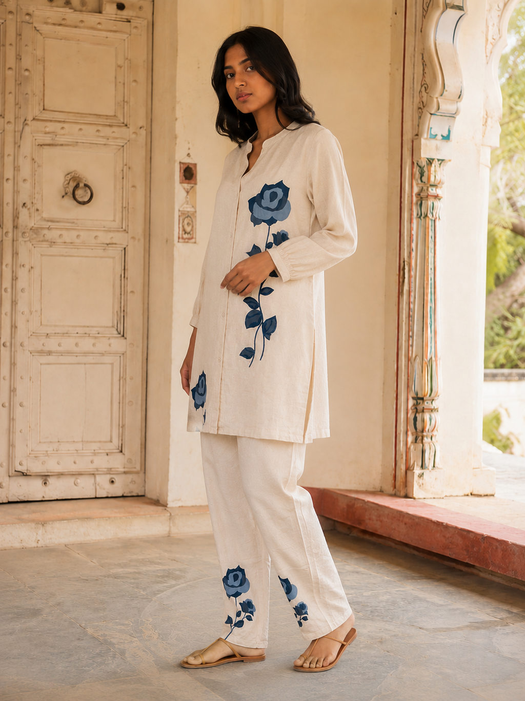 Neelam Ivory Embroidered Coord Set COS09
