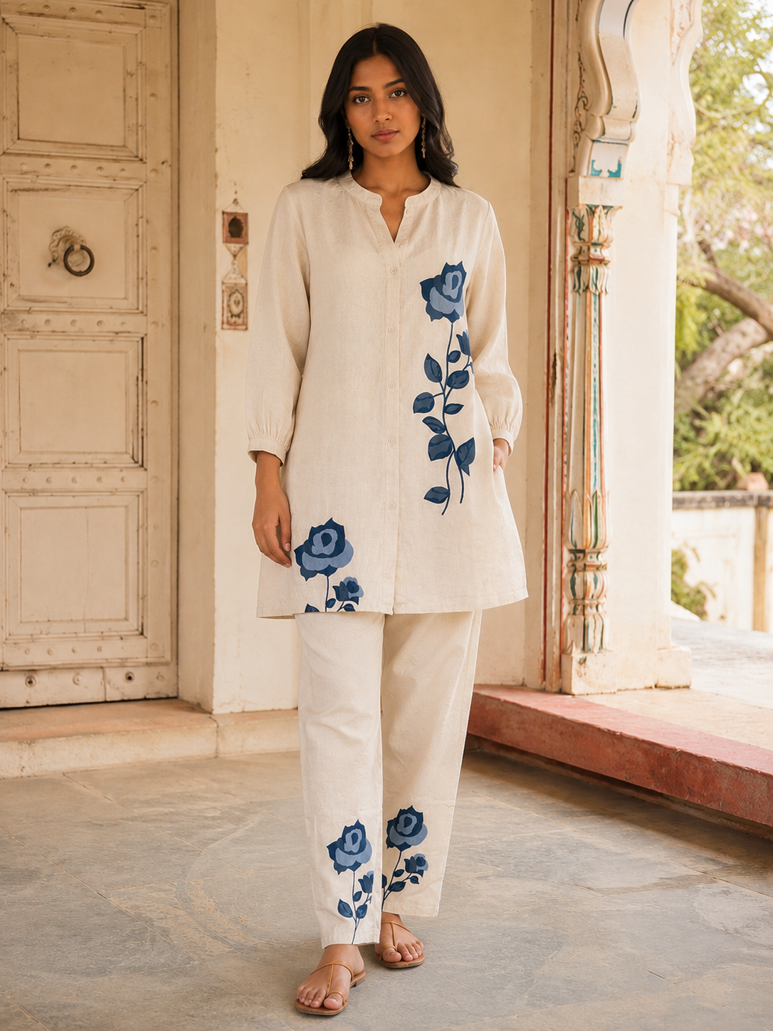 Neelam Ivory Embroidered Coord Set COS09