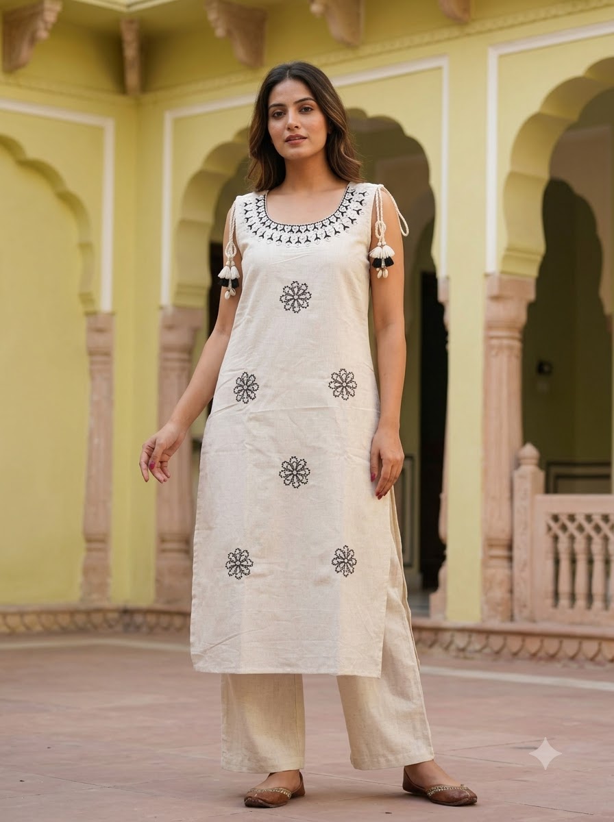 Sitara Embroidered Kurti Co-ord Set COS10