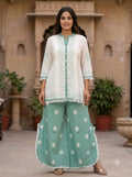 Mint Ivory Peplum Sharara Coord Set COS05