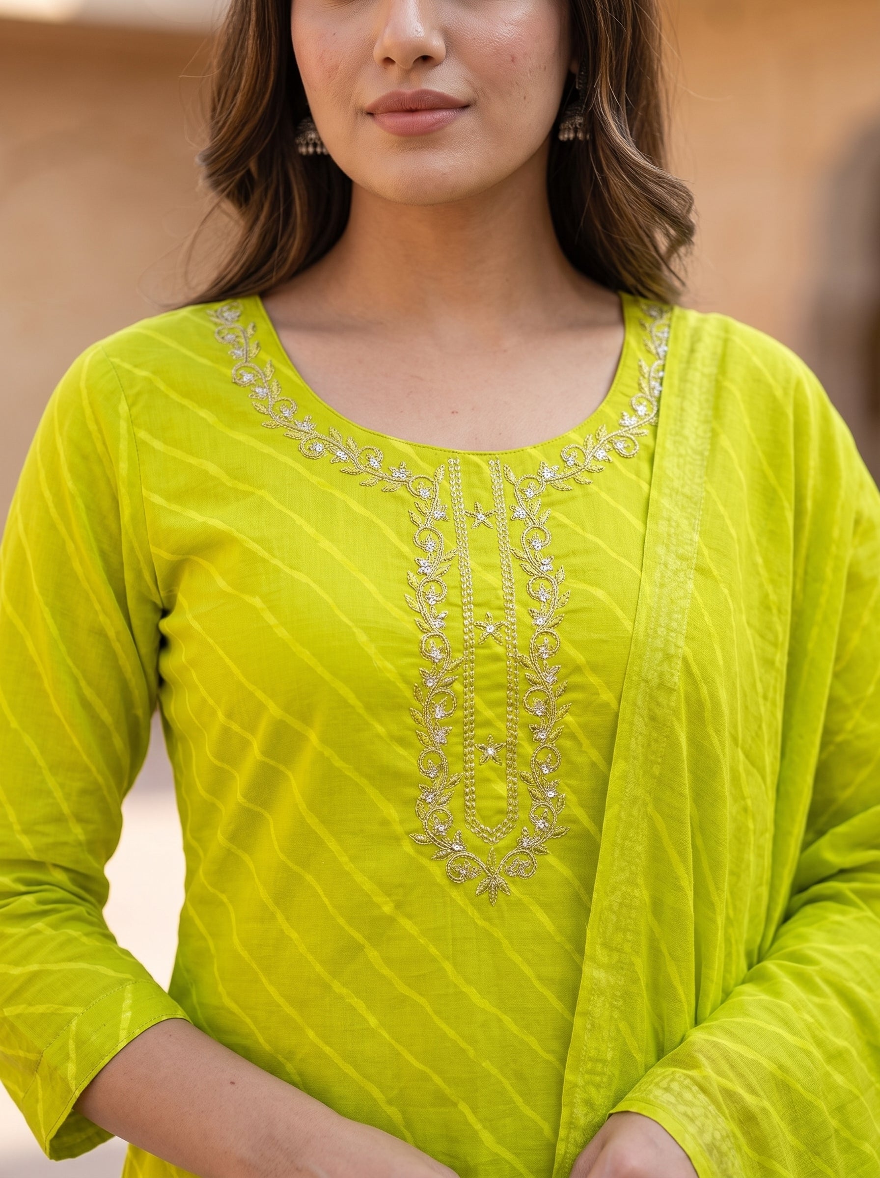 Hariyaali Lehariya Kurti Set KST06