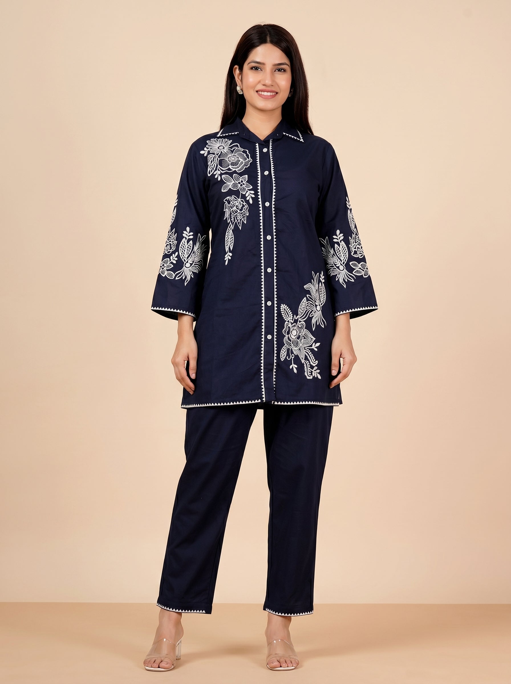 Navy Bloom Co-ord Set COS01